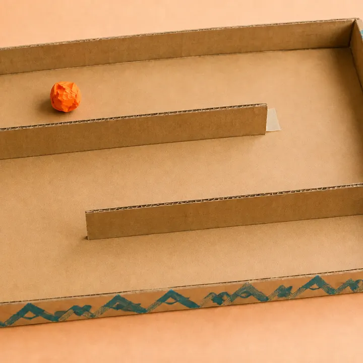 A balanced ride carrying two paper friends